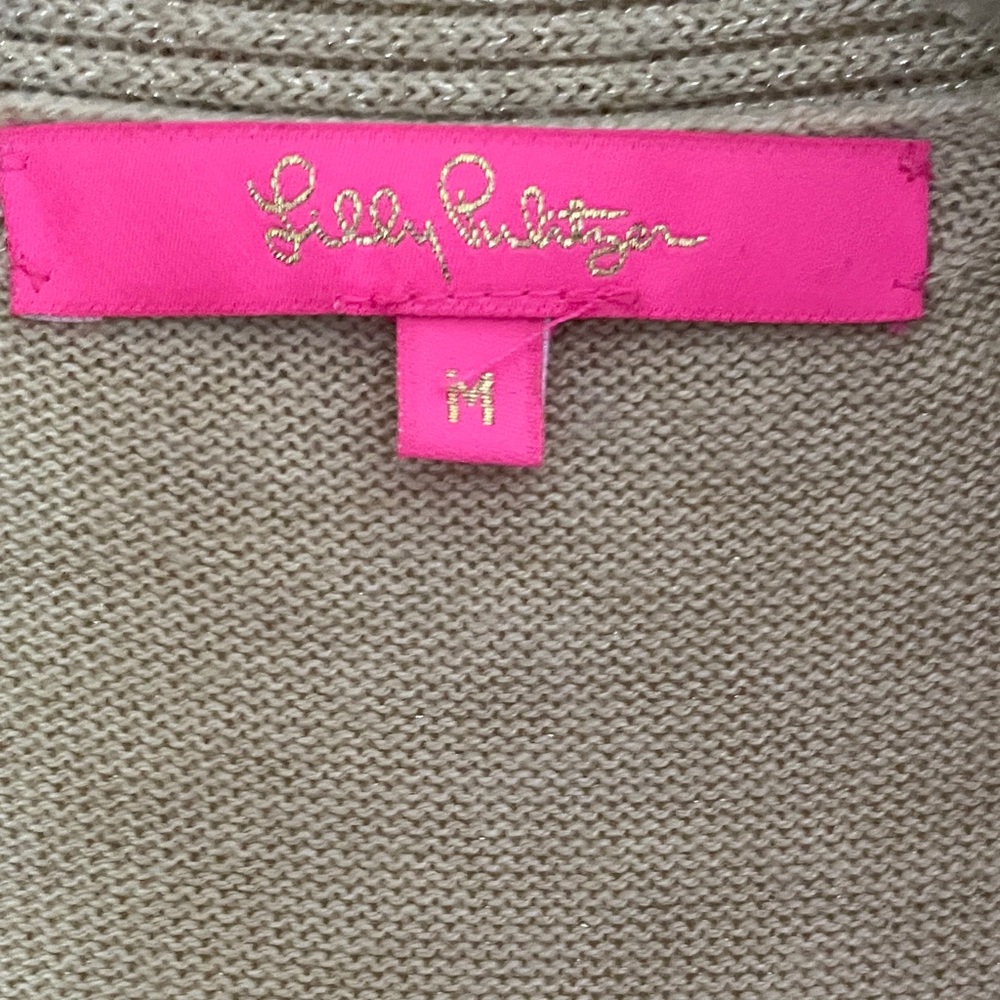 Lilly Pulitzer Gold Ruffle Cardigan - Picture 2 of 3